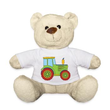 Tracteur enfants cadeau - Nounours - blanc - Devant