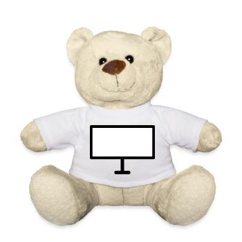 PC Monitor Symbol – Für Büro, Gamer & Nerds - Teddy - Weiß - Vorne
