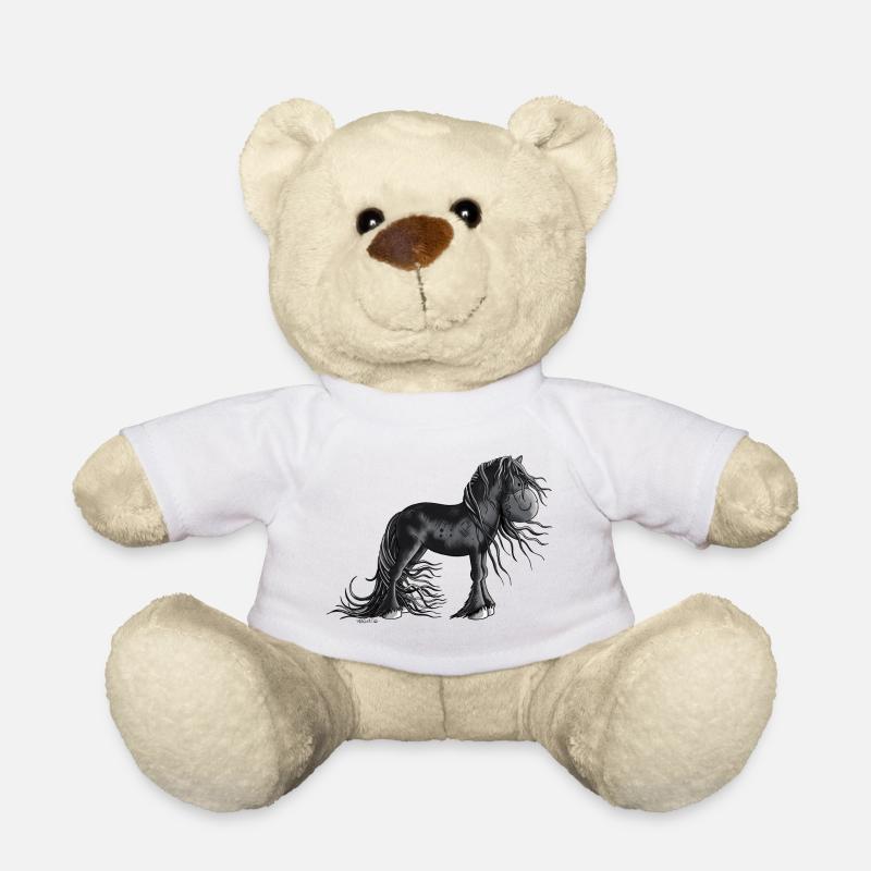 Sweet Friesian Horse - Teddy Bear - white
