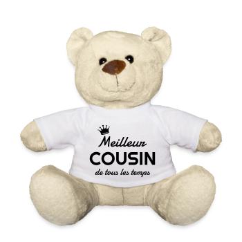 Cousin - Cousine - Famille - Bébé - Naissance - Nounours - blanc - Devant