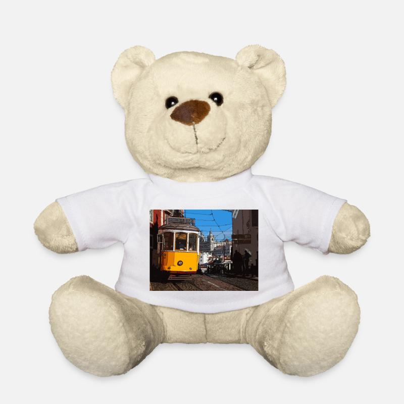 Tram in Lisbon - Teddy Bear - white