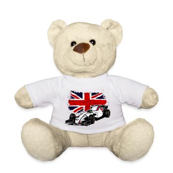 Racecar - Rennauto - Union Jack - UK Flag - Teddy - Weiß - Vorne