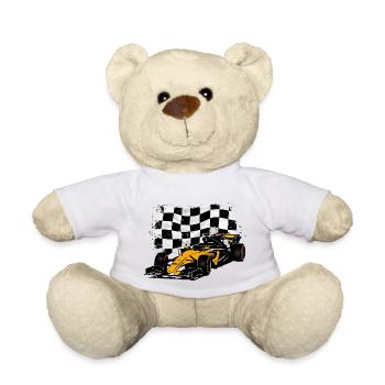 Racecar - Rennauto - Racing Flag - Teddy - Weiß - Vorne