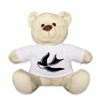Schwalbe – Eleganter Vogel im Flug als Silhouette - Teddy - Weiß - Vorne