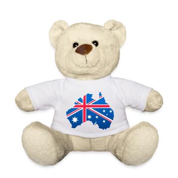 Australische Flagge in Form des Kontinents - Teddy - Weiß - Vorne