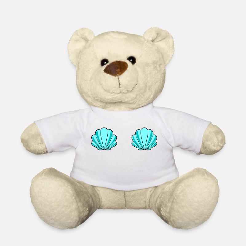 Funny bikini fun shirt with shells - Teddy Bear - white
