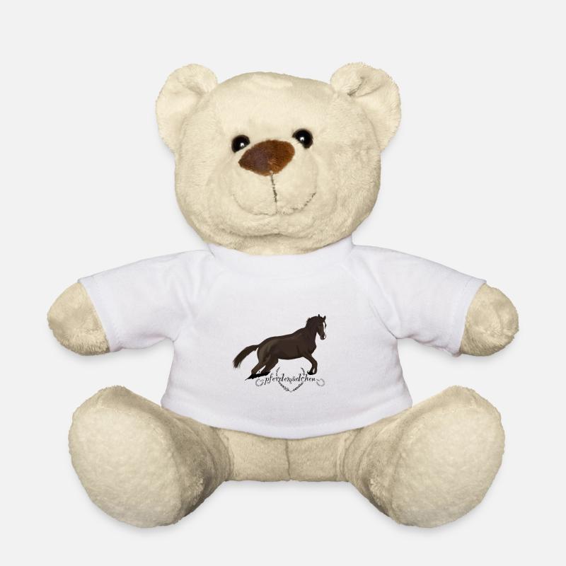 Fille cheval - Nounours - blanc