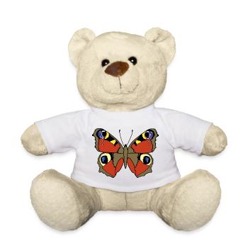 Day Peacock Butterfly - Teddy Bear - white - Front