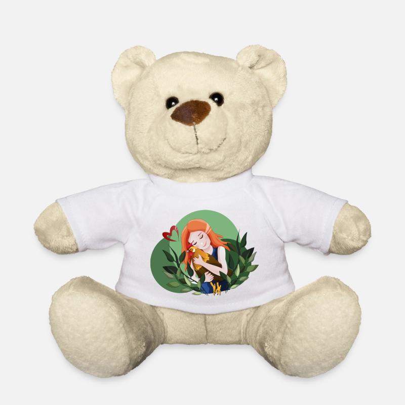 Fille aime les poules - Nounours - blanc