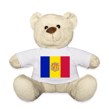 Aufkleber Flagge von Andorra Fahne von Andorra - Teddy - Weiß - Vorne