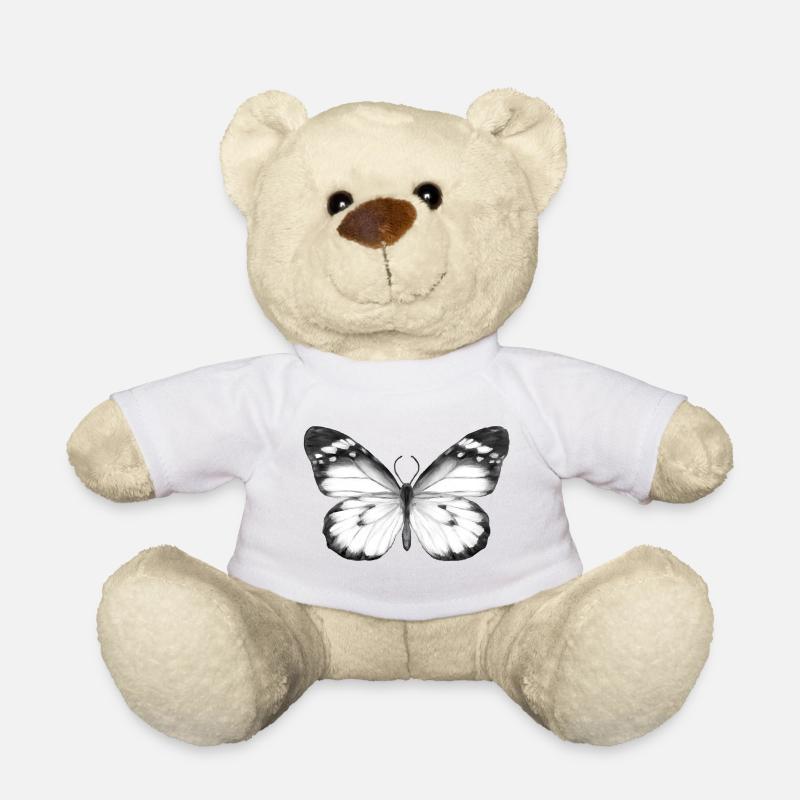Monochromer Schmetterling - Teddy - Weiß