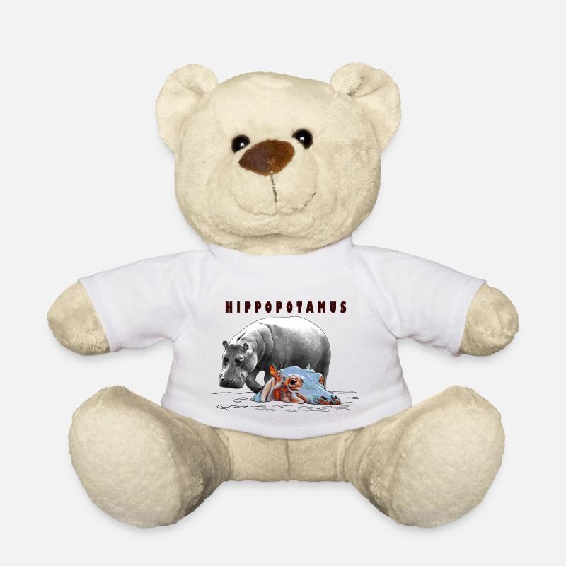 Hippopotamus, Flusspferd - Teddy - Weiß