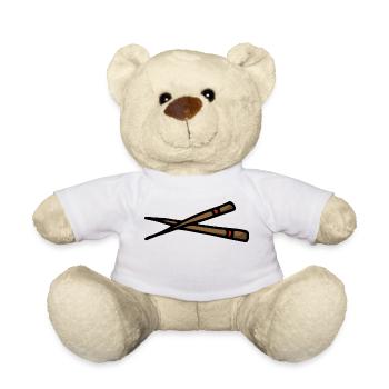 Chopsticks chop sticks - chinese food - Teddy Bear - white - Front