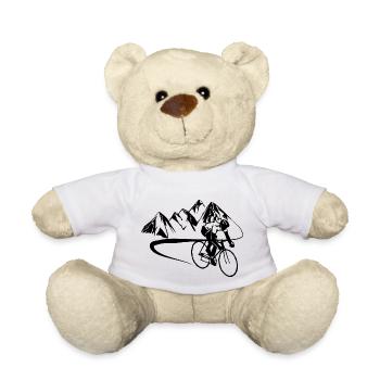 Cyclists in the mountains - Teddy Bear - white - Front