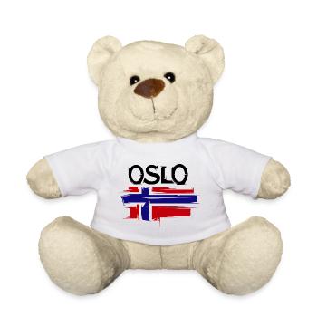 Oslo Norway Logo Illustration Scandinavia - Teddy Bear - white - Front