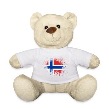 Norway Flag Scandinavia Norwegian Flag - Teddy Bear - white - Front