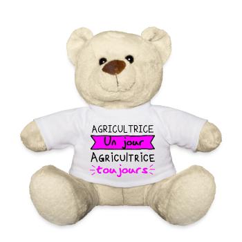 Agricultrice un jour, agricultrice toujours,cadeau - Nounours - blanc - Devant