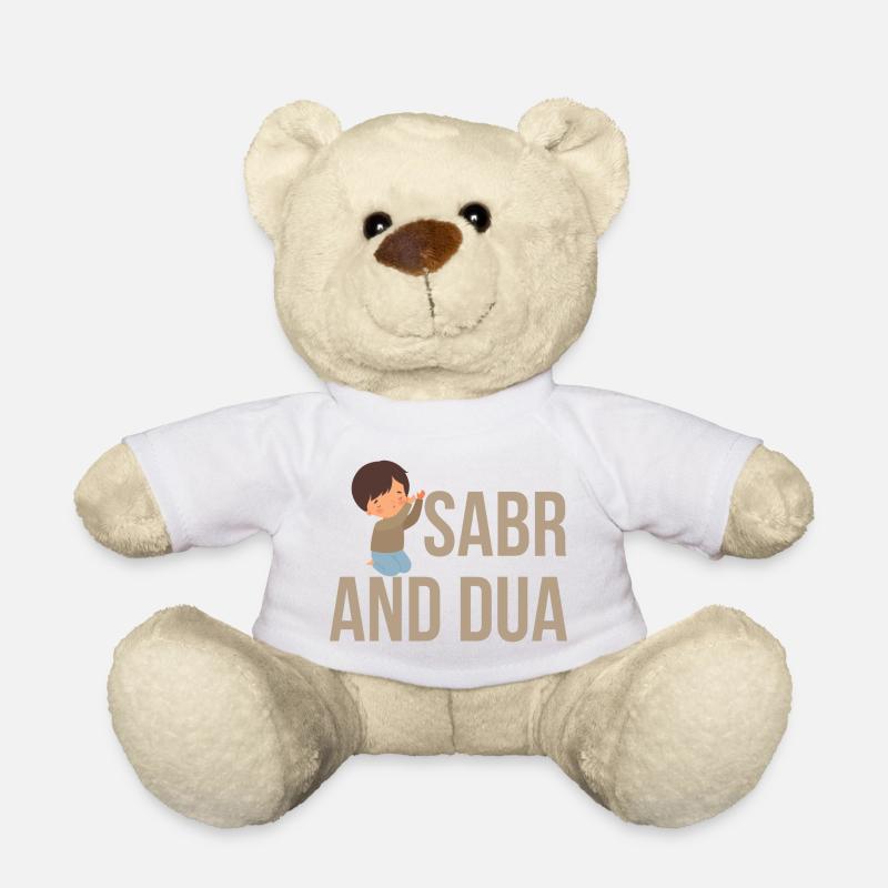 Sabr and Dua /Islam /Muslim Motif - Teddy Bear - white