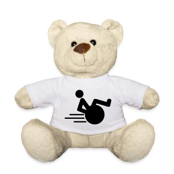 Wheelie avec fauteuil roulant représente l’agilité * - Nounours - blanc - Devant