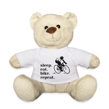 Biking / Bicycle / Bestseller / Gift Idea - Teddy Bear - white - Front