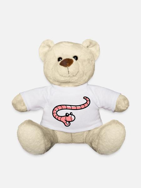 Fröhlicher kleiner Wurm - Teddy - Weiß