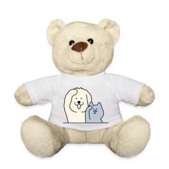 chien et chat - Nounours - blanc - Devant