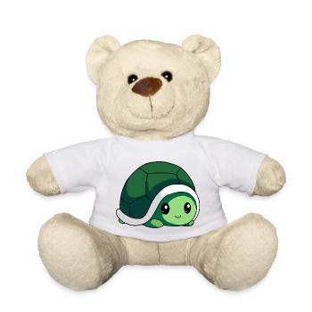 littel cute baby turtle - Teddy Bear - white - Front