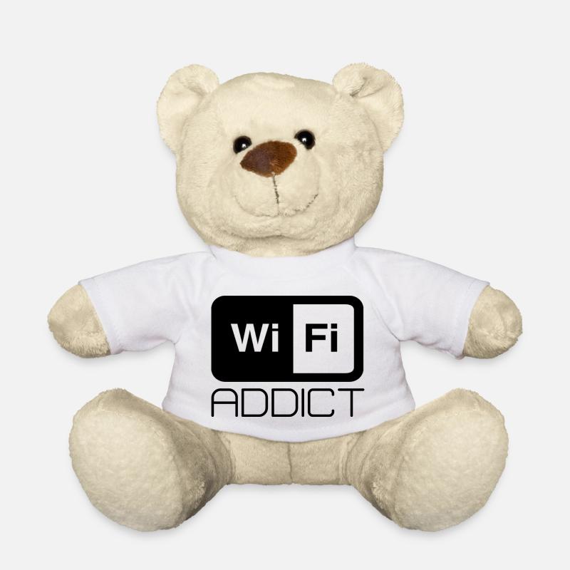 Wifi addict Spruch Internet WLAN Text Schrift - Teddy - Weiß