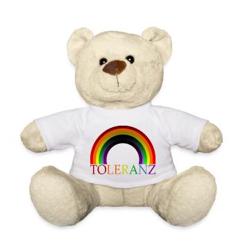TOLERANZ REGENBOGENFAHNE DIVERSITÄT VIELFALT - Teddy - Weiß - Vorne