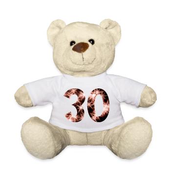 30th Birthday - Thirty-Year-Old - Teddy Bear - white - Front