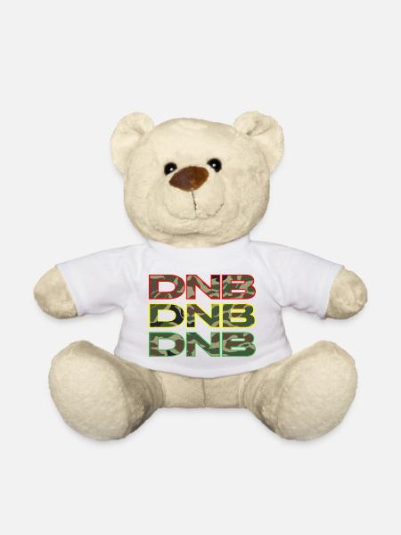 DNB Triple - Drum n Bass Junglist Red Yellow Green - Teddy Bear - white