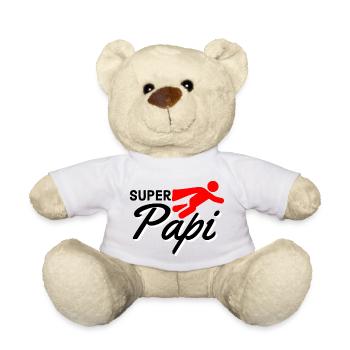 Super Papi Text mit Figur flieger rot Geschenkidee - Teddy - Weiß - Vorne