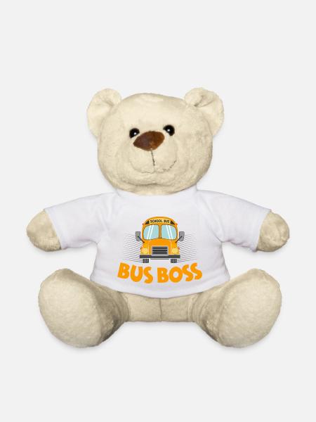 Bus Boss Yellow Bus School Bus Driver - Teddy - Weiß