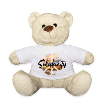 Peace woodstock Solidarity - Teddy Bear - white - Front