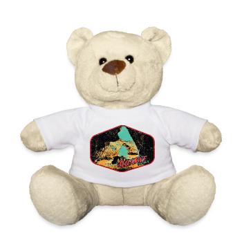 Retro badge, Algarve Portugal, beach summer sun - Teddy Bear - white - Front