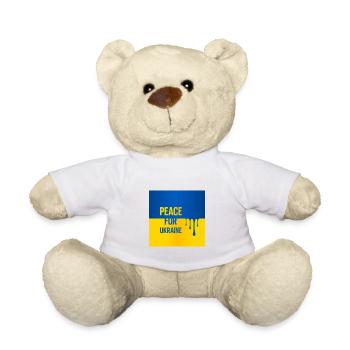 Frieden für die Ukraine T-Shirt - Teddy - Weiß - Vorne