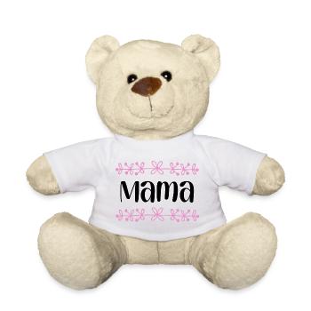 Mama Blüten Verzierung - Teddy - Weiß - Vorne