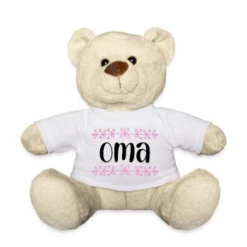 Oma Blüten Verzierung - Teddy - Weiß - Vorne