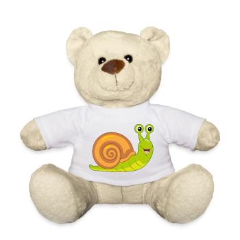 Funny smiling snail - Teddy Bear - white - Front