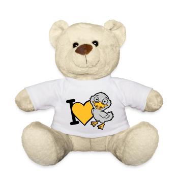 I Love Ducklings Comic - Teddy Bear - white - Front