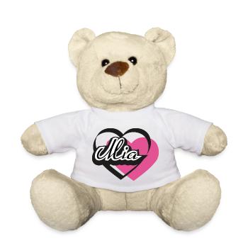Name Mia Herz - Teddy - Weiß - Vorne