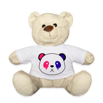 Panda kawaii rose et bleu - Nounours - blanc - Devant