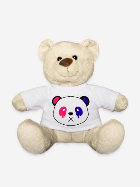 Panda kawaii rose et bleu - Nounours - blanc