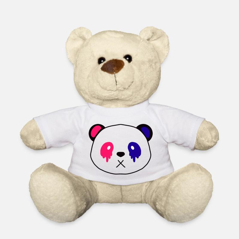 Panda kawaii rose et bleu - Nounours - blanc