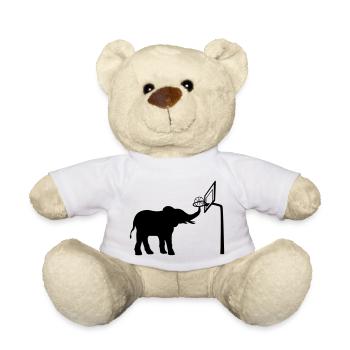 Sport Basketball spielender Elefant - Teddy - Weiß - Vorne