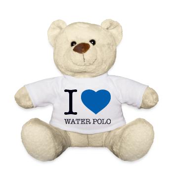 I LOVE WATER POLO Wasserball - Teddy Bear - white - Front