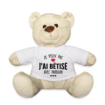 je peux pas j ai bêtise avec parrain - Nounours - blanc - Devant