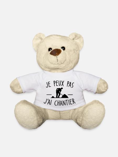 je peux pas j ai chantier - Nounours - blanc
