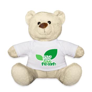 SAVE TREES - Teddy Bear - white - Front