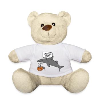 Halloween Mignon Requin, Chomp ou Gâterie - Nounours - blanc - Devant